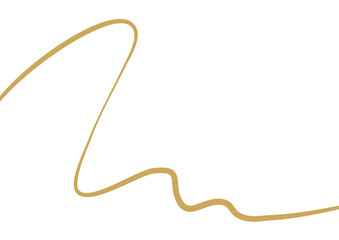 筆書き風の金色の流れるライン・エレガントなゴールドのサイン曲線