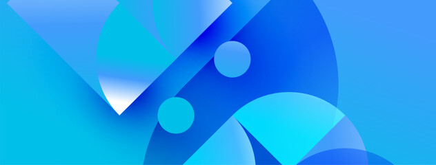 Plakat Abstract blue shapes overlap, creating dynamic composition. Smooth gradients suggest depth, modern design aesthetic.