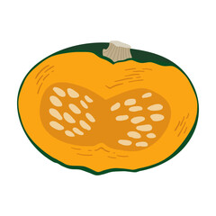 かぼちゃのイラスト　炭水化物の多い野菜