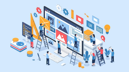 Web Design and Development Team Collaborating on a Digital Project.