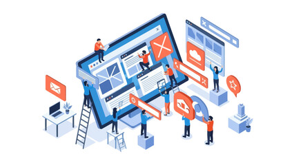 Website Development Team Collaborating on Digital Project.