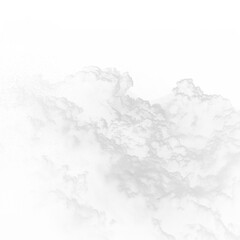 Obraz premium Light gray smoke cloud forms flowing curls with soft gradients and calm atmospheric motion. Natural haze adds cinematic realism. Gray smoke PNG.