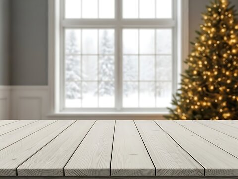 Cozy living room with christmas tree