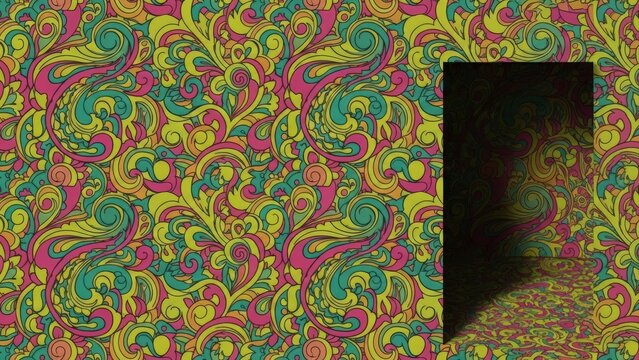 Psychedelic Swirls and Dark Portal - A Journey into the Unknown. - Powered by Adobe