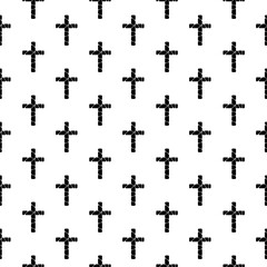 Fototapeta premium Christian cross seamless pattern isolated on white background