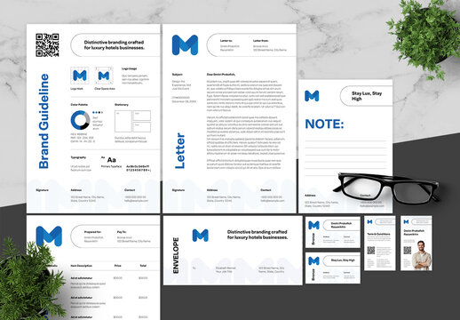 Blue And Black Brand Guidelines Hotel Luxury Branding