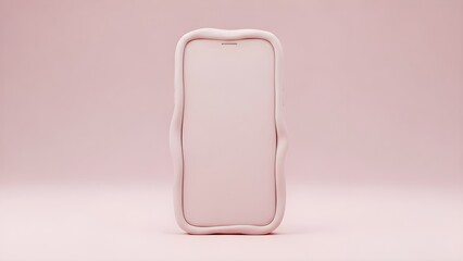 Minimalist Clay Style Smartphone Mockup on Pastel Background