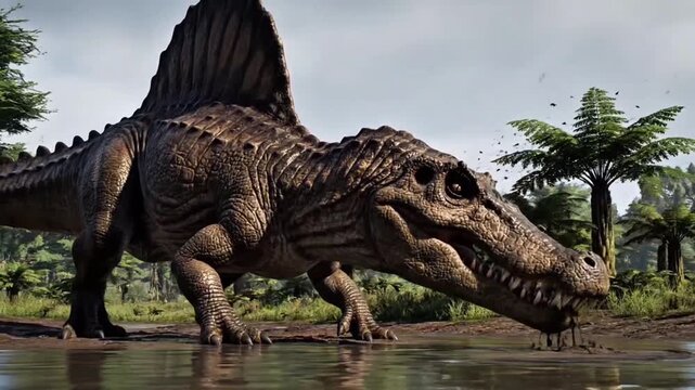 Majestic Pteranodon Silhouette, Ancient Wings Spread at Sunset