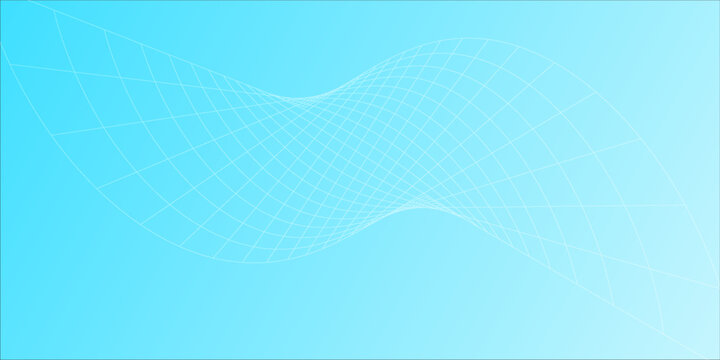 Blue Gradient Abstract Background With White Wave Grid Pattern For Tech Design