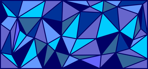 Obraz premium Deep Blue and Cyan Polygonal Abstract Background | Cool Tones Geometric Low Poly Triangle Texture | Ocean Shades Digital Art Mosaic Wallpaper