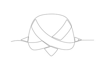 Blangkon. Javanese concept one-line drawing