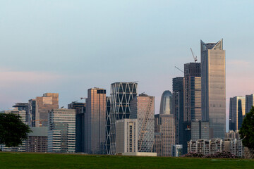 Fototapeta premium guangzhou skyline at sunset