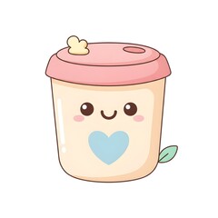 Cute Coffee Cup with Heart Design