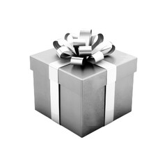 Halftone gift box with ribbon bow in black and white. Minimal dotted illustration isolated on white, perfect for celebration, holiday, birthday, sale, reward, and marketing design.