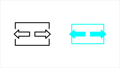 Horizontal Resize Arrows Line Icon Line icon with left and right arrows indicating horizontal resize, expand, or adjust width. Suitable for interface, layout, and design tools.