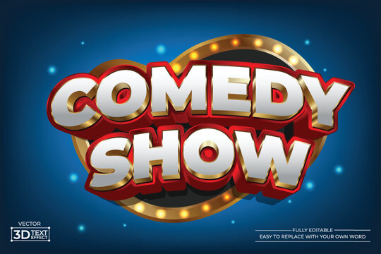 Comedy show 3D editable text effect