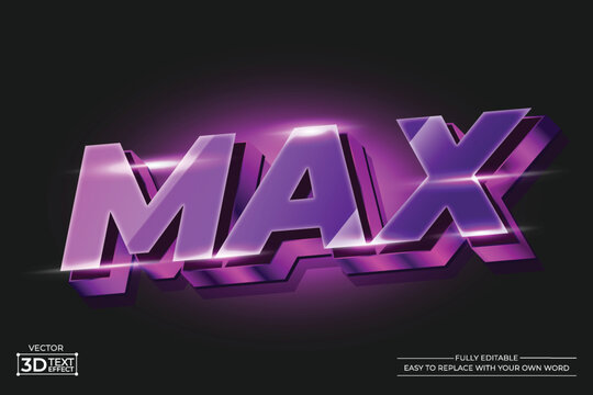 Max 3D editable text effect