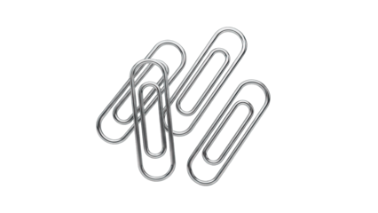 Metal Paper Clips on White Background
