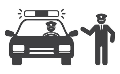 police car and officer icon