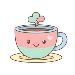 Cute Two Tone Coffee Cup Illustration