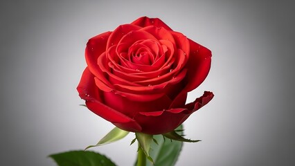 Single red rose bloom