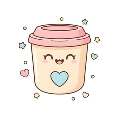 Kawaii Coffee To Go Cup with Heart