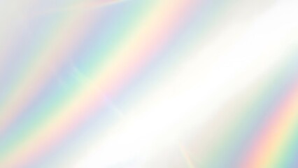 Abstract light refraction effect with rainbow colors on a white background, creating a dreamy and ethereal ambiance