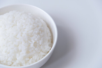 A bowl of rice isolated on white background