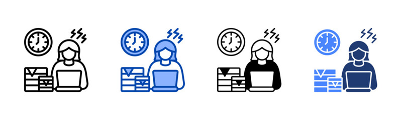 Overload icon set multiple style collection