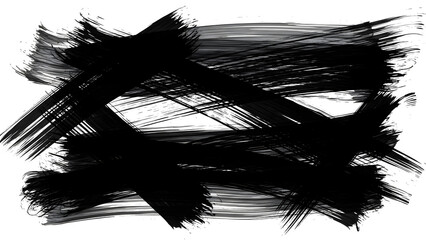 Obraz premium Black and white grunge illustration of a ink paint splashes and brush strokes