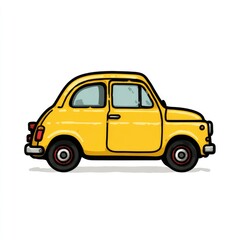 Obraz premium yellow car isolated on white