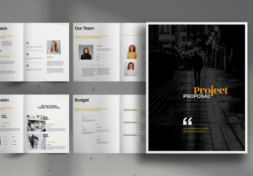 Black And Orange Studio Project Proposal Brochure Layout