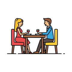 Two People Dining Together At A Table With Wine.