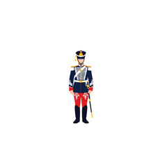 Colonial era toy soldier standing in uniform.