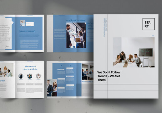 Gray And Blue Gradient Studio Promo Marketing Brochure Layout