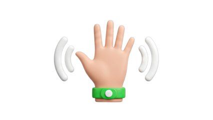 3D Hand with Wireless Signal - Technology Concept