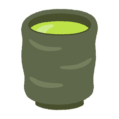 手書き風の飲み物単品アイコンイラスト　緑茶