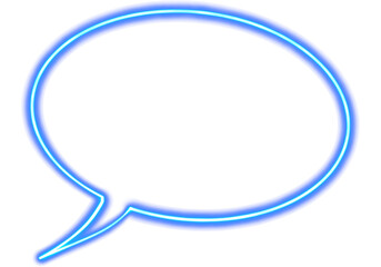 Blue Light Cartoon Speech Bubble on Transparent Background