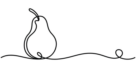 Continuous line drawing of a pear Vector, illustration