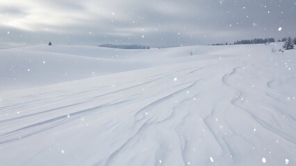 Obraz premium ski track in the mountains