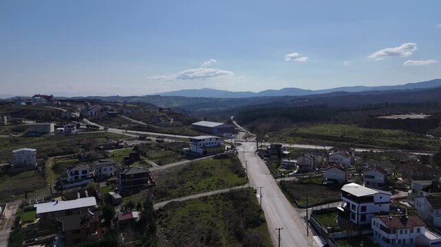 Footage of a highway running through the &Ccedil;ınarcık area in Yalova, Turkey. Urban road scene representing transportation, city infrastructure, and regional development.