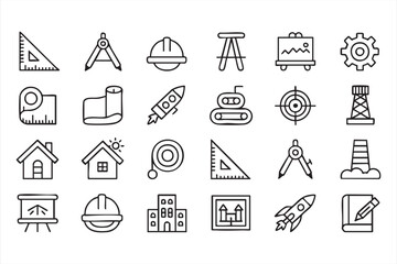 Architecture and Engineering Icons for Industrial Applications