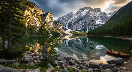 Braies Lake Italian Dolomites Majestic