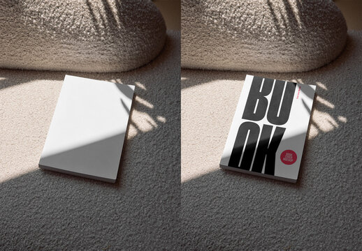 Mockup Of Hardback Book With Customized Front Cover