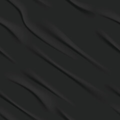 Abstract dark gray fabric texture background with subtle diagonal soft folds and shadows for design