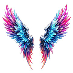 Colorful Wings: Displaying a stunning array of color and detail, a pair of stylized wings emanates a sense of flight, freedom, and elegance, ready to carry your imagination to new heights.