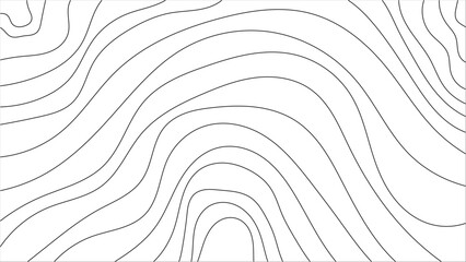 Abstract Contour Line Art Pattern with Wavy Curvy Thin Lines &ndash; Minimal Style Background