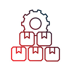 Mass Production icon with white background vector stock illustration