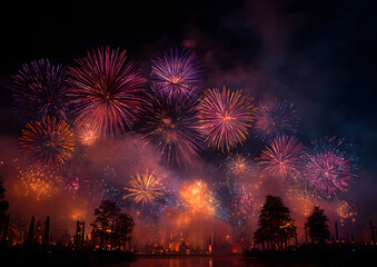 Fototapeta premium Large Fireworks Display