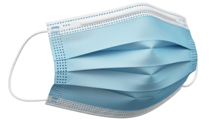Disposable light blue surgical face mask with ear loops for health protection